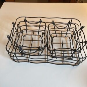 Set of 3 wire baskets black metal